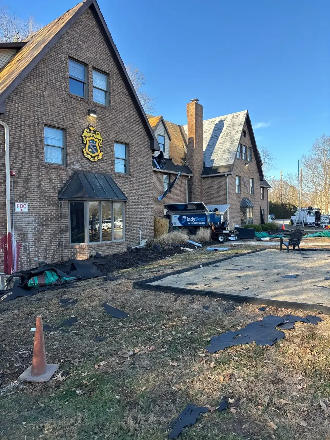 Commercial roof inspection documented in Martinsville