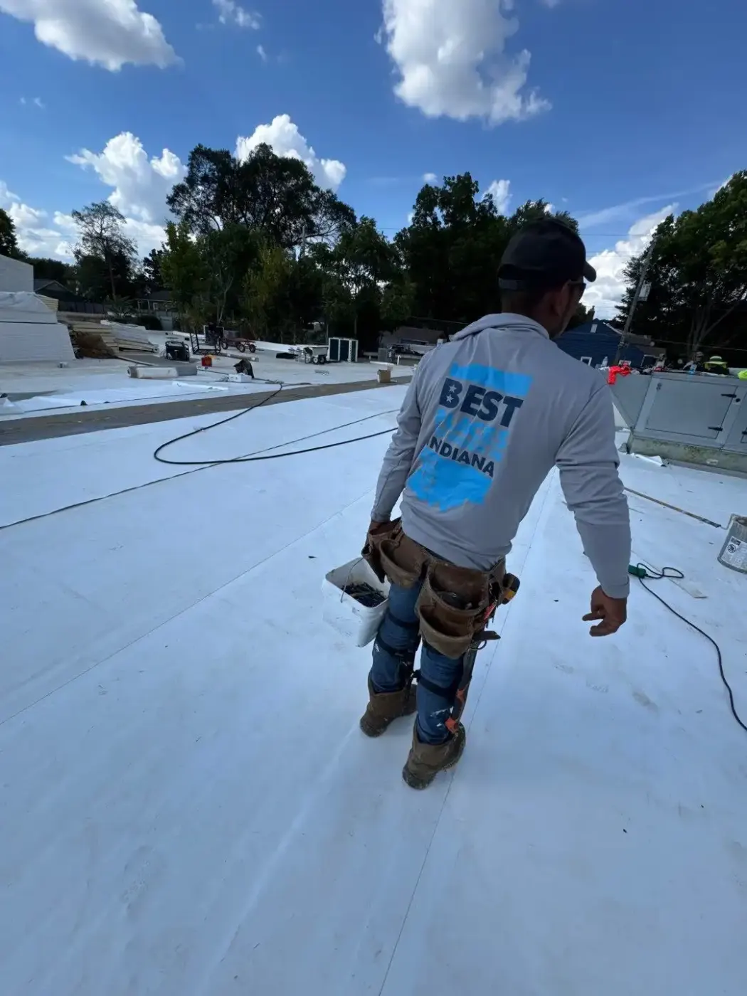 Commercial roof inspection documented in Martinsville